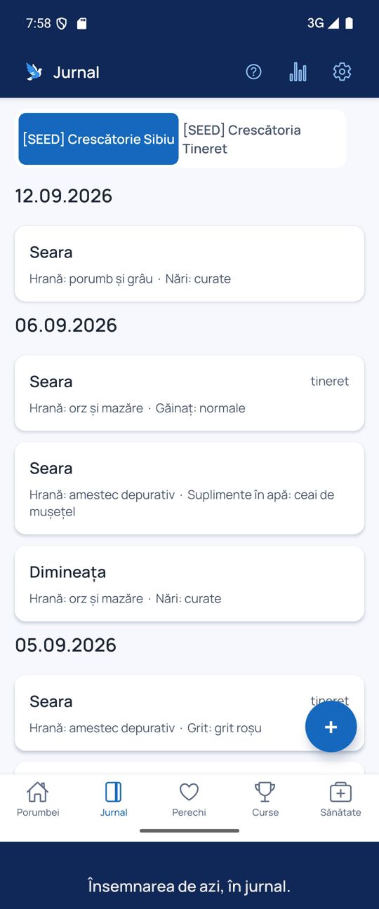 Însemnarea de azi, în jurnal.